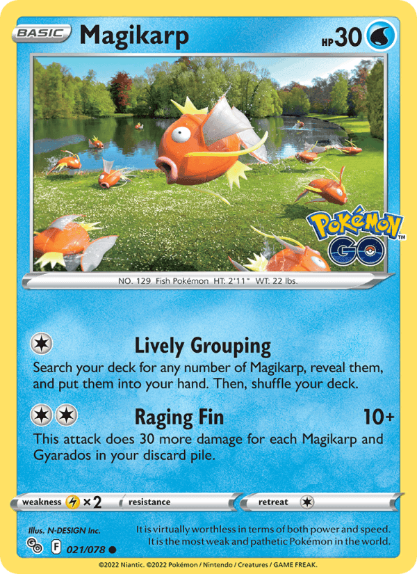 Magikarp, card 021 from Pokémon GO