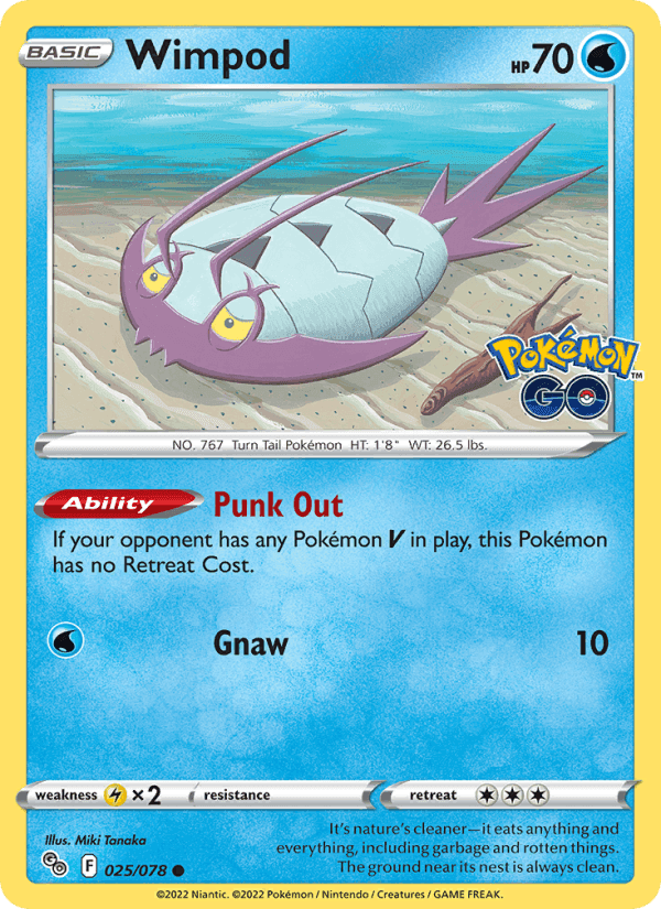 Wimpod, card 025 from Pokémon GO