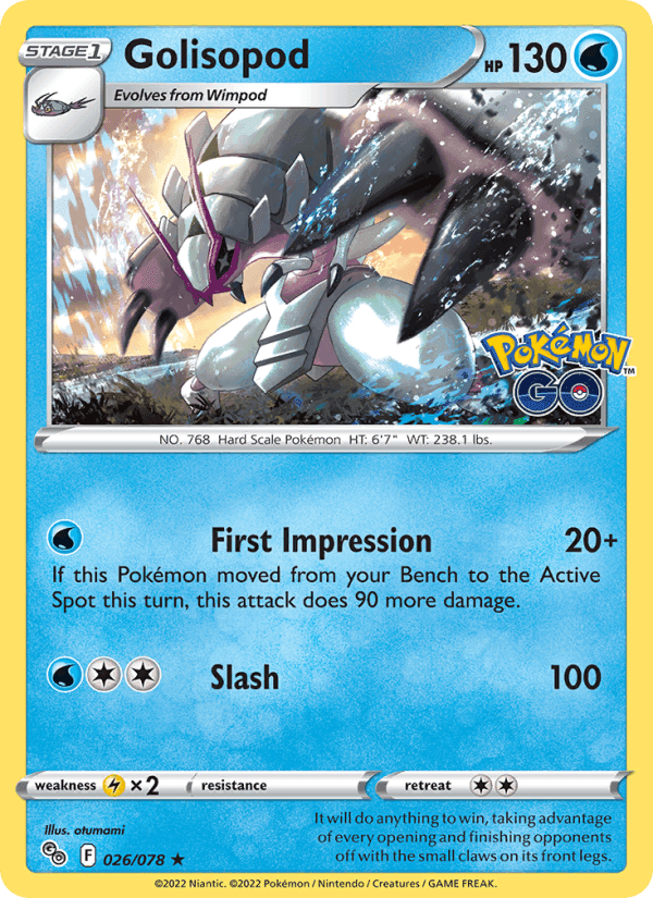 Golisopod, card 026 from Pokémon GO