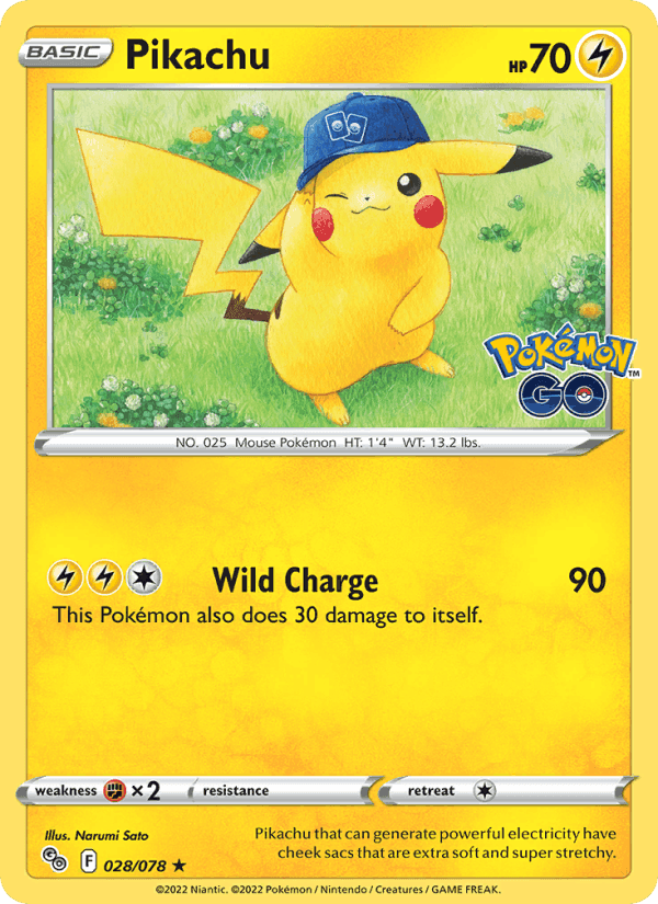 Pikachu, card 028 from Pokémon GO