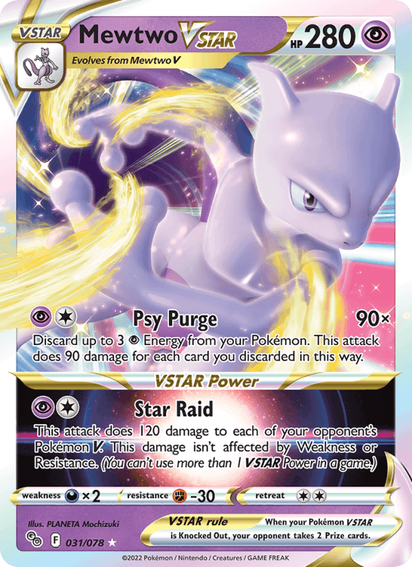 Mewtwo VSTAR, card 031 from Pokémon GO