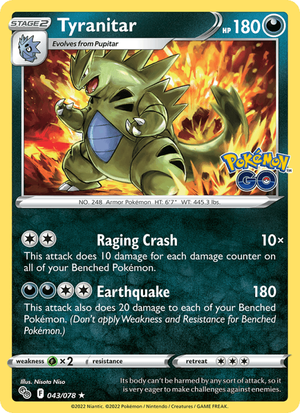 Tyranitar, carta 043 di Pokémon GO