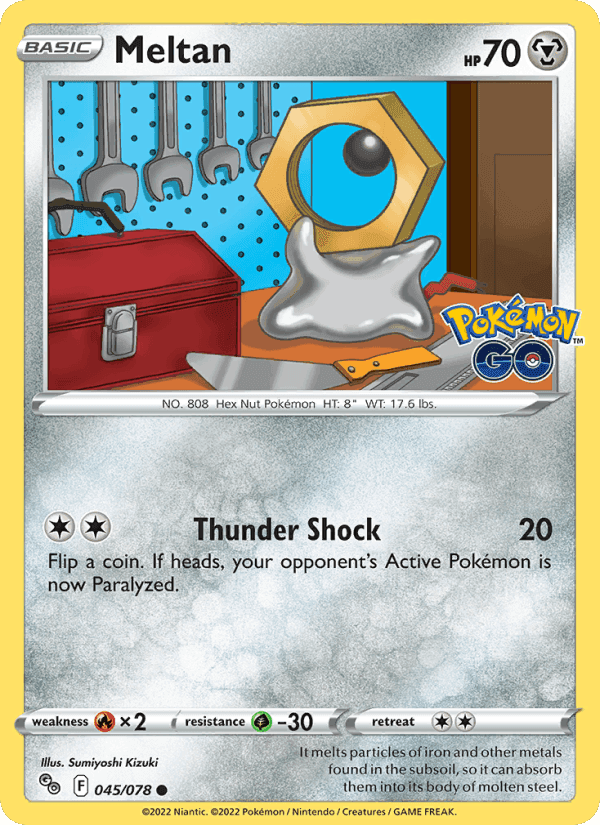 Meltan, card 045 from Pokémon GO
