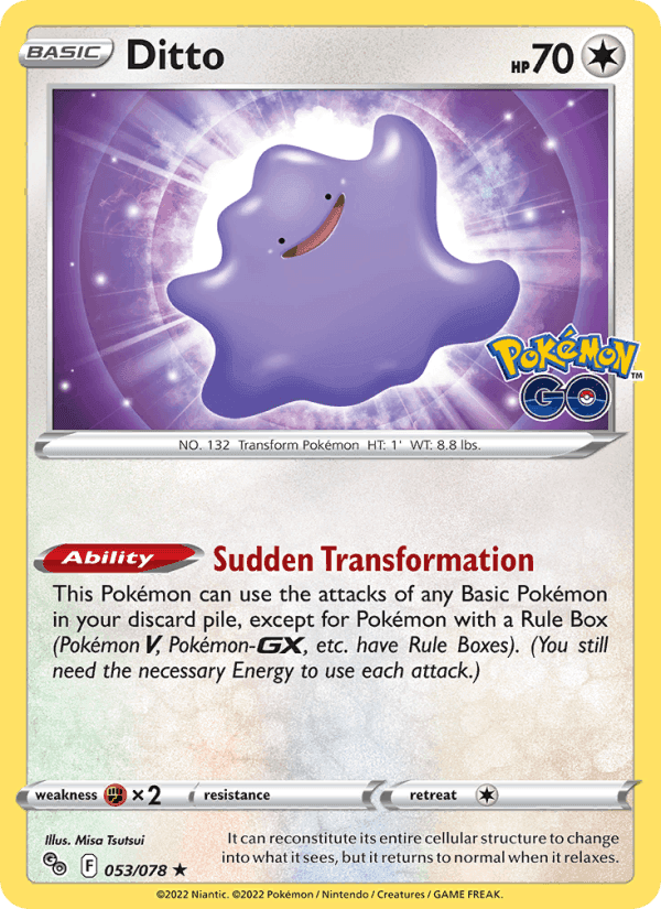 Ditto, card 053 from Pokémon GO