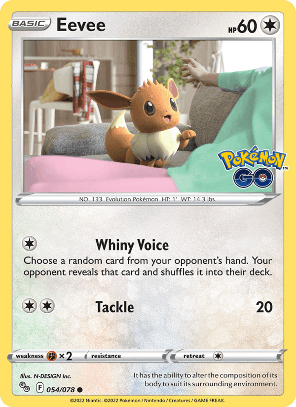 Eevee, card 054 from Pokémon GO