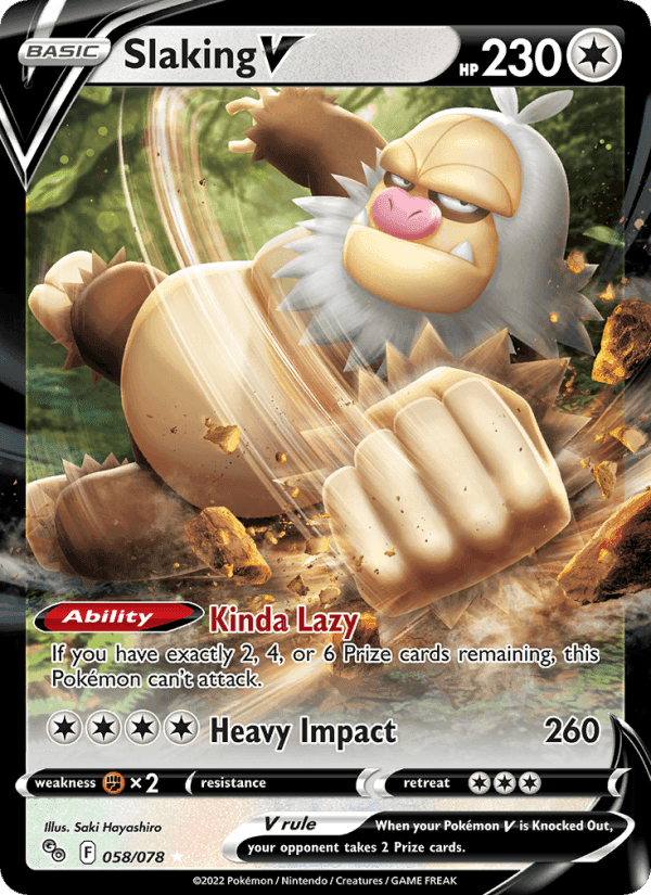 Slaking V, card 058 from Pokémon GO