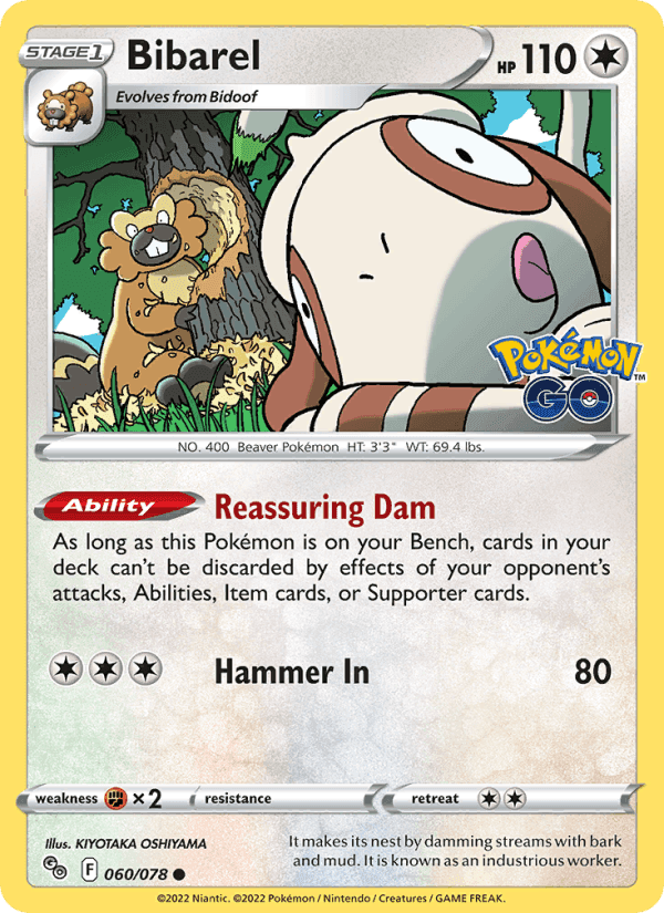 Bibarel, card 060 from Pokémon GO