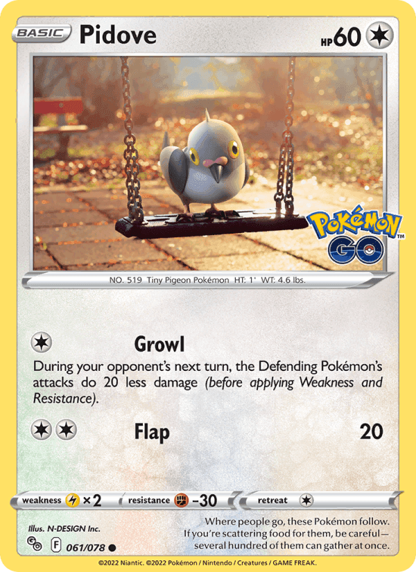 Pidove, card 061 from Pokémon GO