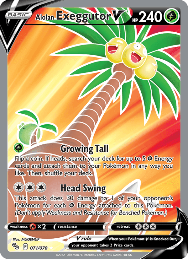 Alolan Exeggutor V, card 071 from Pokémon GO