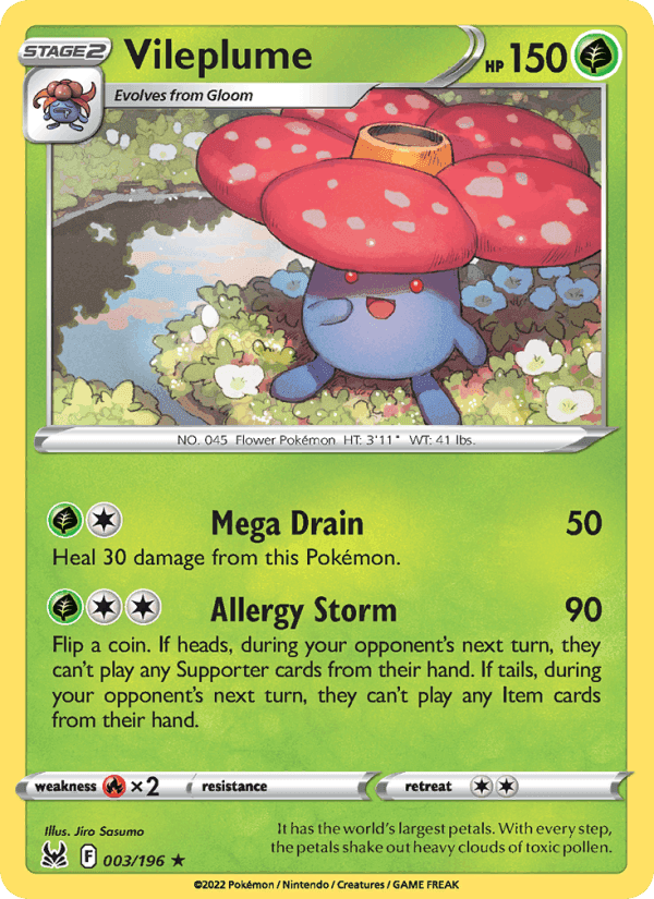 Vileplume, carta 003 di Lost Origin