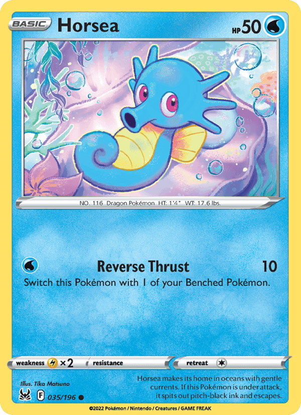 Horsea, card 035 from Lost Origin