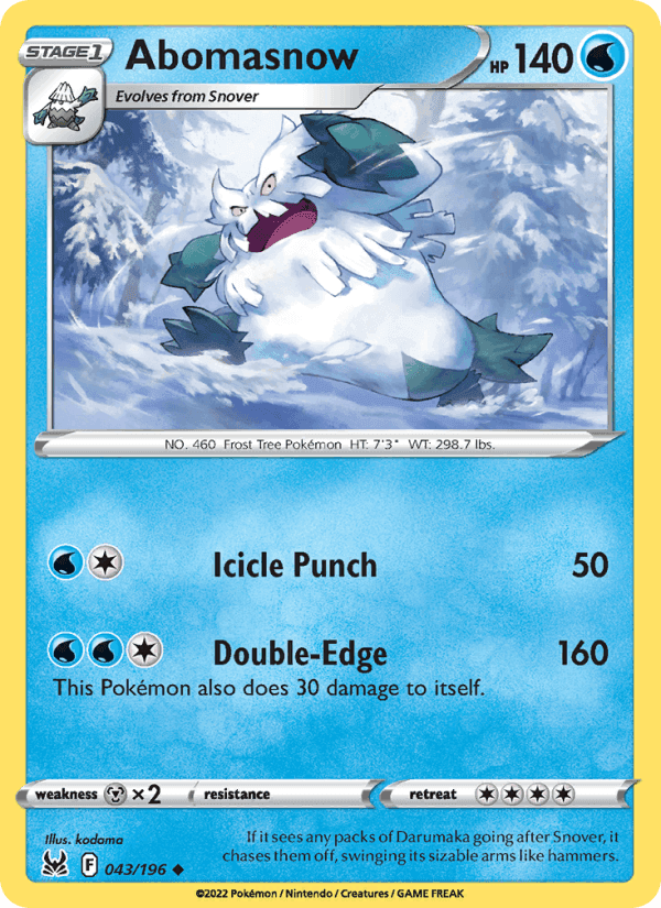 Abomasnow, card 043 from Lost Origin