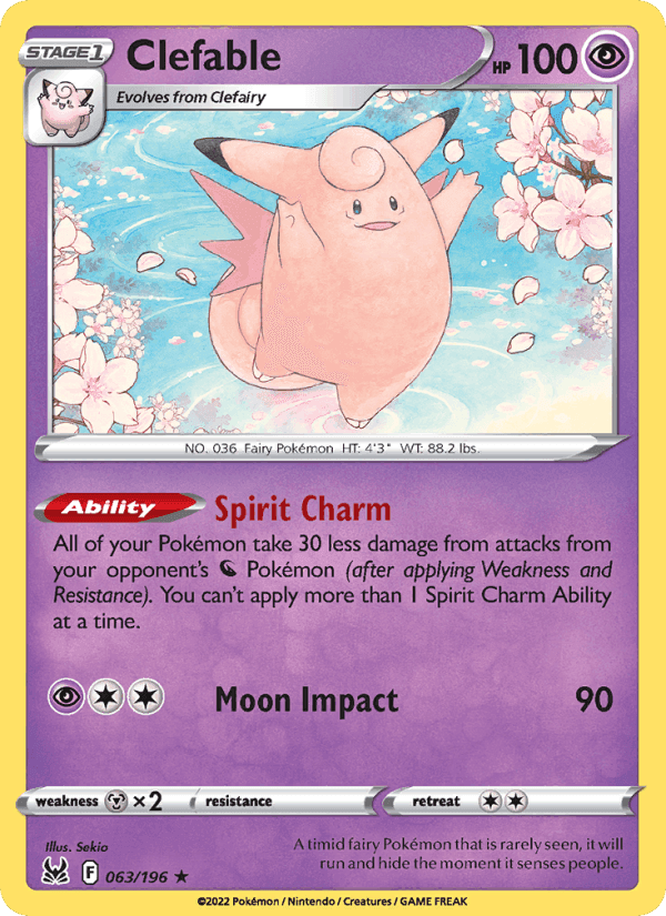 Clefable, card 063 from Lost Origin