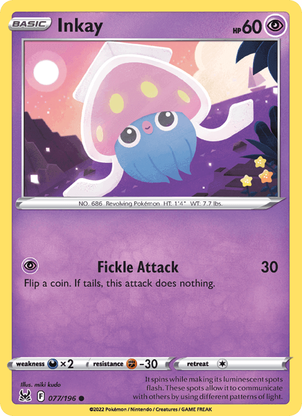 Inkay, card 077 from Lost Origin