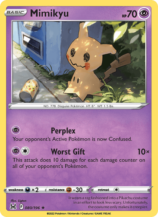 Mimikyu, carta 080 di Lost Origin
