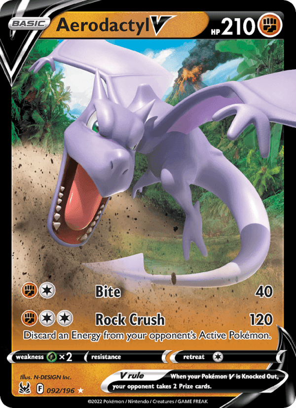Aerodactyl V, card 092 from Lost Origin