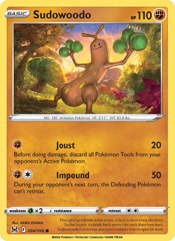 Sudowoodo, card 094 from Lost Origin