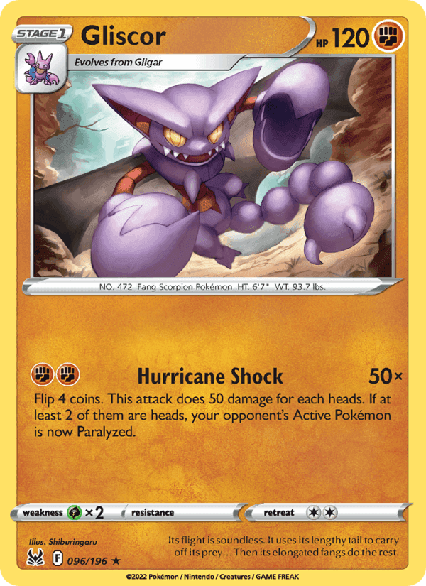 Gliscor, card 096 from Lost Origin