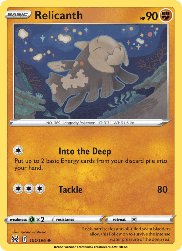 Relicanth, card 101 from Lost Origin