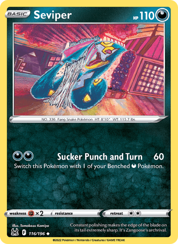 Seviper, card 116 from Lost Origin