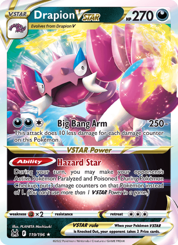 Drapion VSTAR, card 119 from Lost Origin