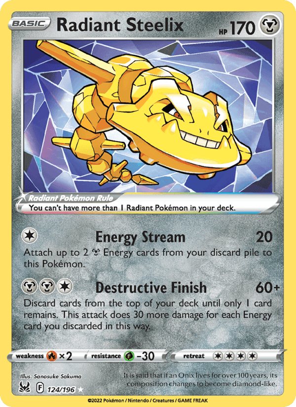 Radiant Steelix, card 124 from Lost Origin