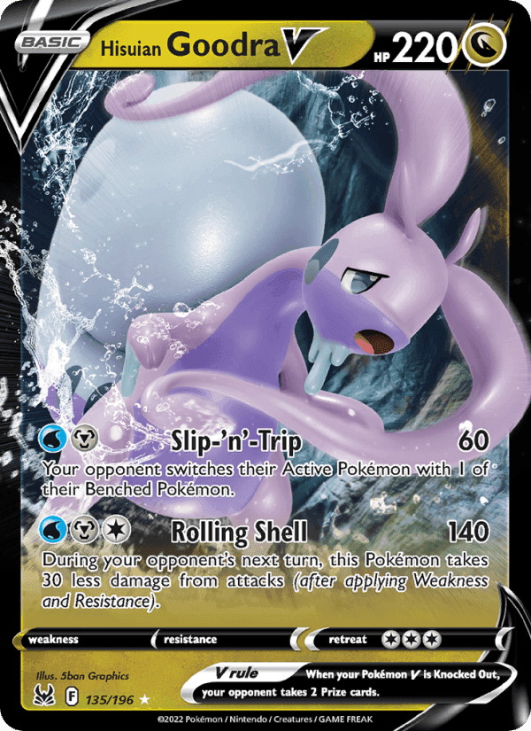 Hisuian Goodra V, card 135 from Lost Origin