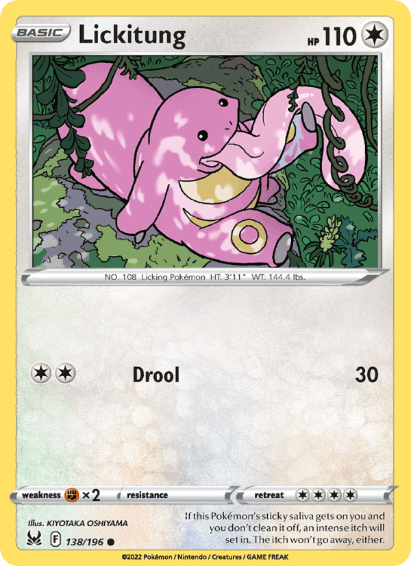 Lickitung, card 138 from Lost Origin