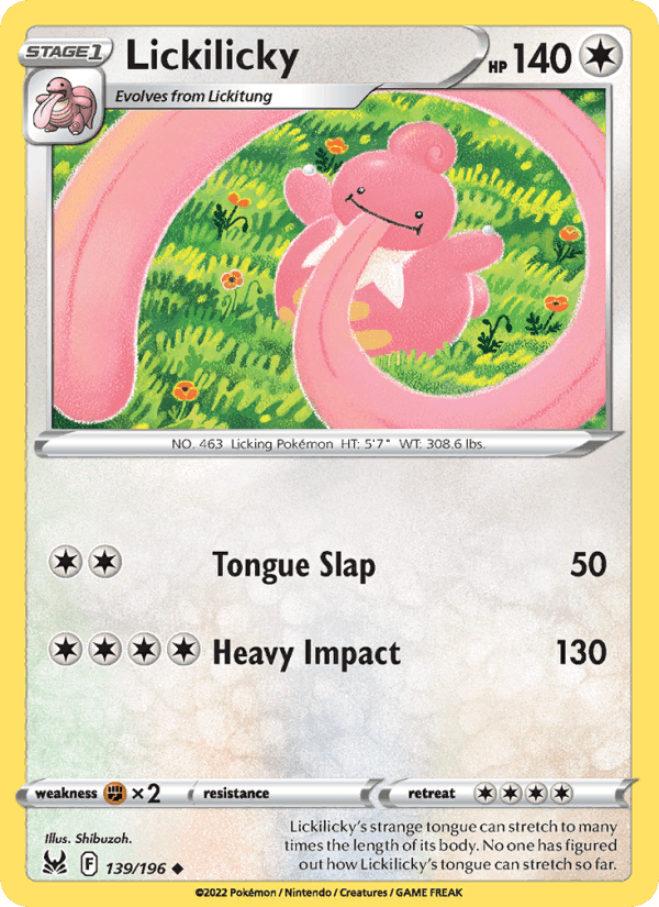 Lickilicky, card 139 from Lost Origin