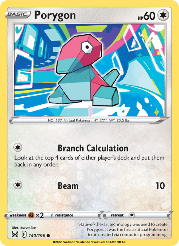 Porygon, card 140 from Lost Origin
