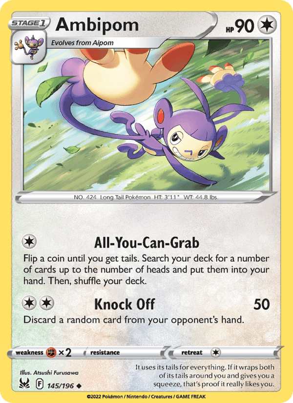 Ambipom, card 145 from Lost Origin
