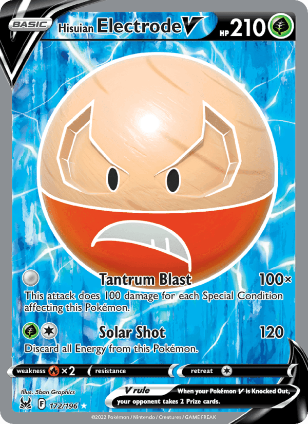 Hisuian Electrode V, card 172 from Lost Origin