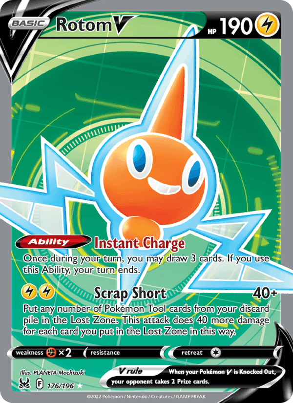 Rotom V, card 176 from Lost Origin