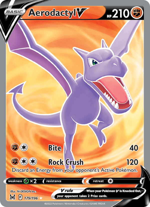 Aerodactyl V, carte 179 de Lost Origin