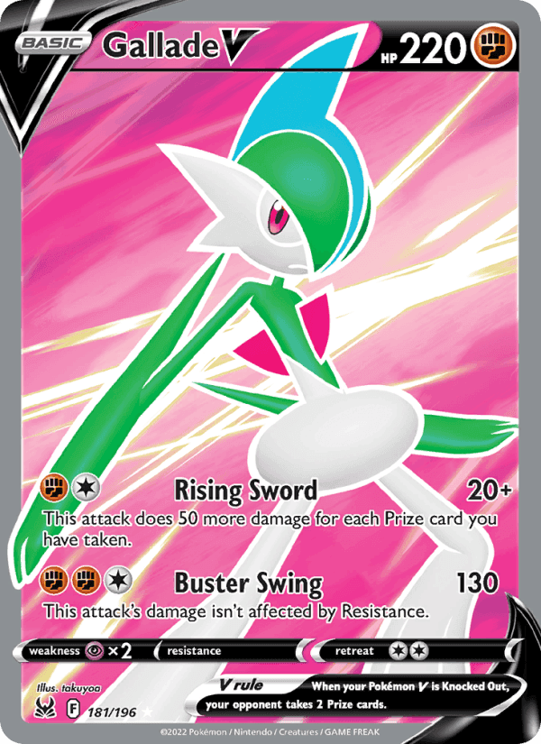 Gallade V, card 181 from Lost Origin