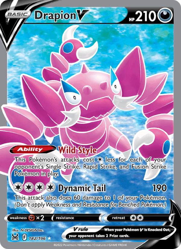 Drapion V, card 182 from Lost Origin