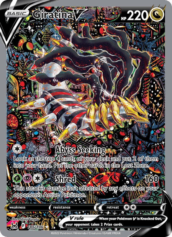 Giratina V, card 186 from Lost Origin