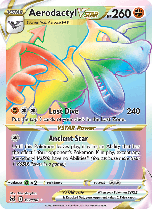 Aerodactyl VSTAR, card 199 from Lost Origin