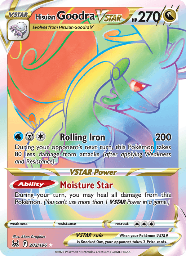 Hisuian Goodra VSTAR, card 202 from Lost Origin