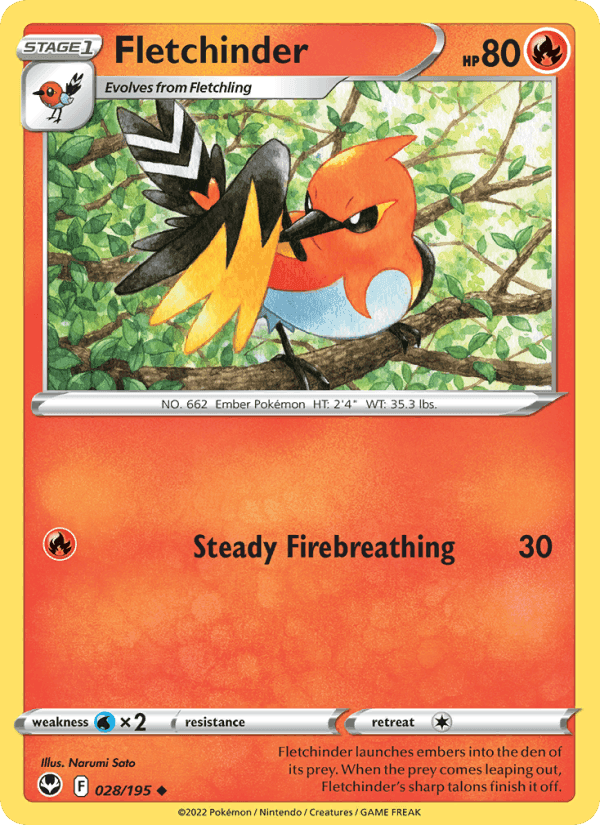 Fletchinder, card 028 from Silver Tempest