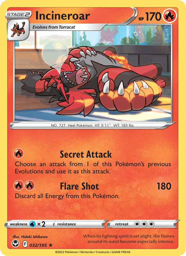 Incineroar, carte 032 de Silver Tempest