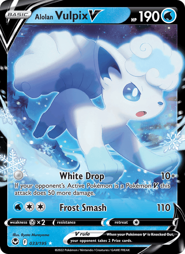Alolan Vulpix V, card 033 from Silver Tempest
