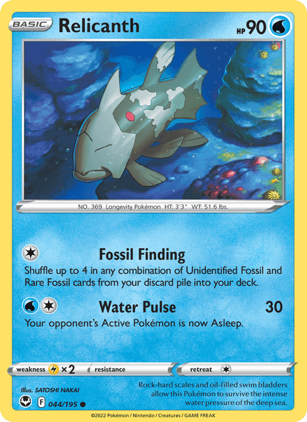 Relicanth, card 044 from Silver Tempest