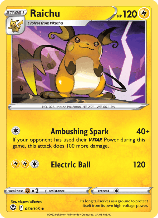 Raichu, carta 050 di Silver Tempest