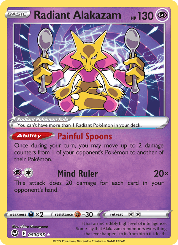 Radiant Alakazam, card 059 from Silver Tempest