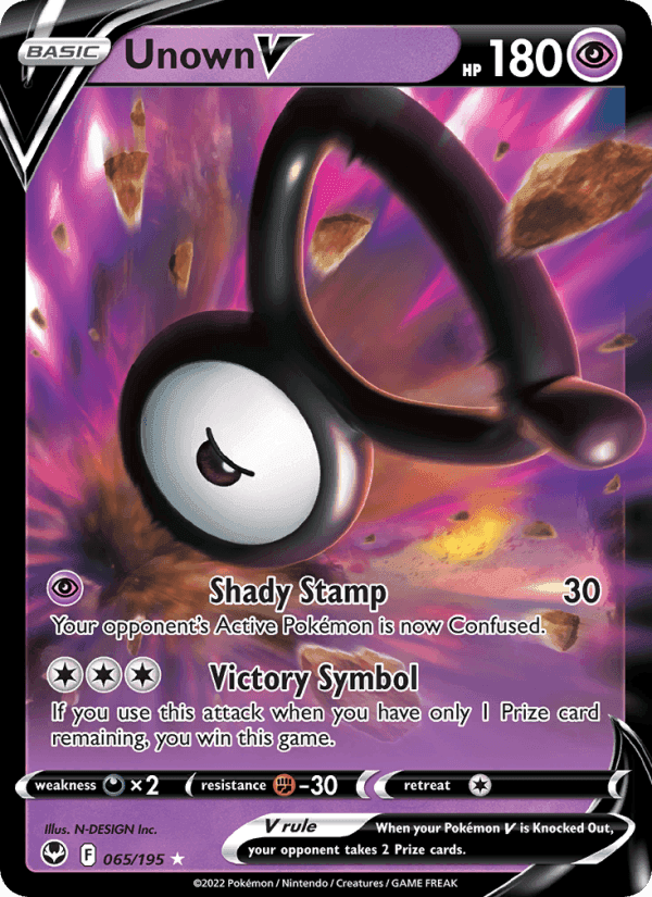 Unown V, card 065 from Silver Tempest
