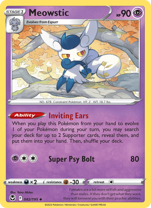 Meowstic, card 082 from Silver Tempest