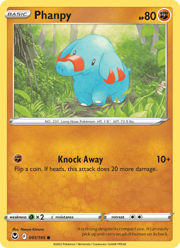 Phanpy, card 091 from Silver Tempest