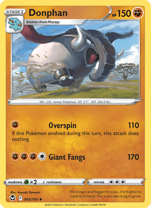 Donphan, card 092 from Silver Tempest