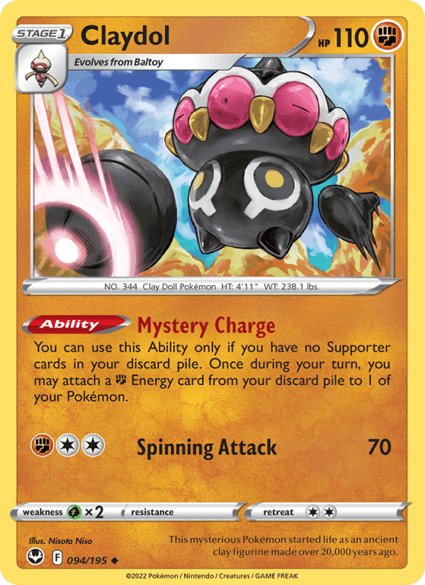 Claydol, card 094 from Silver Tempest
